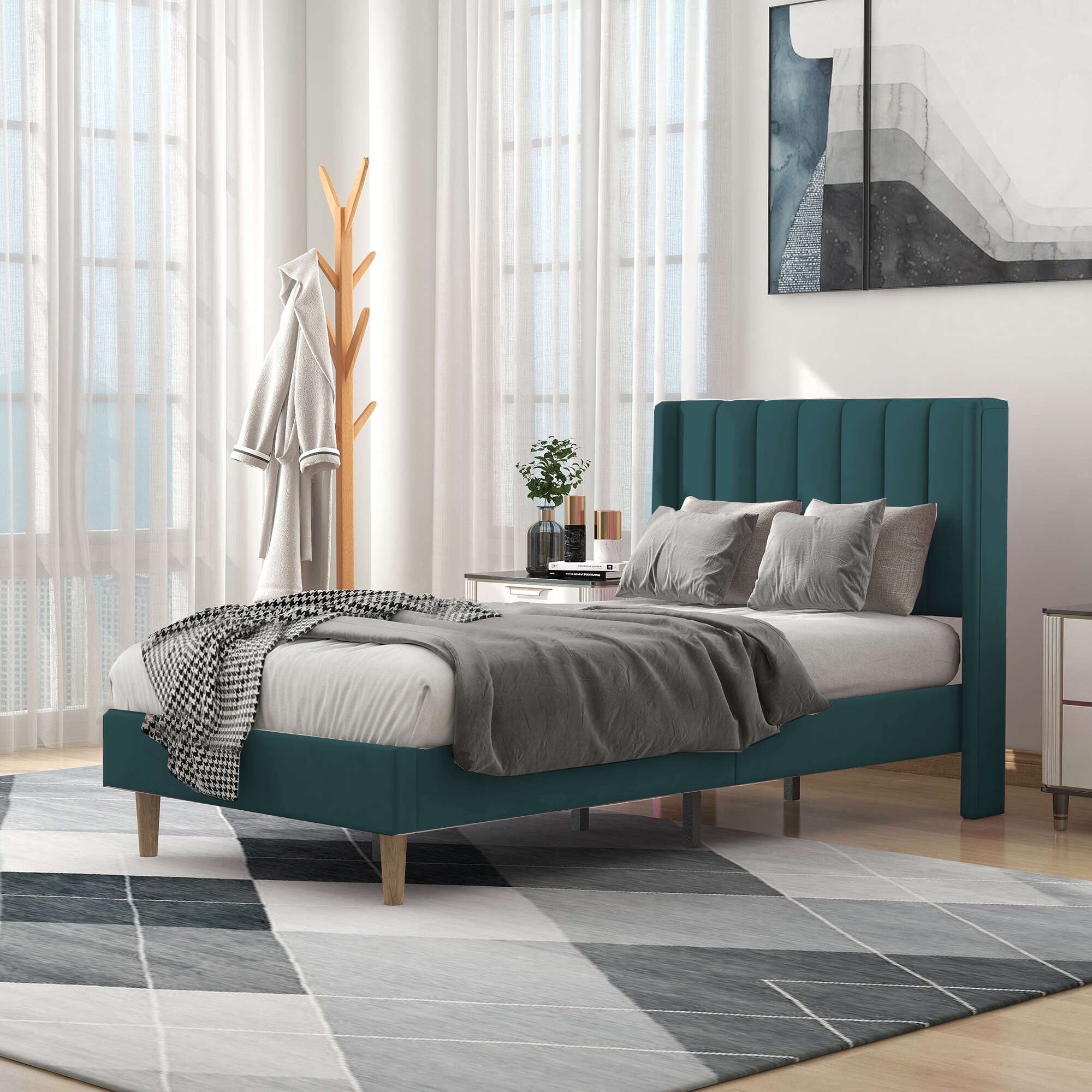 Alazyhome Upholstered Platform Bed Frame
