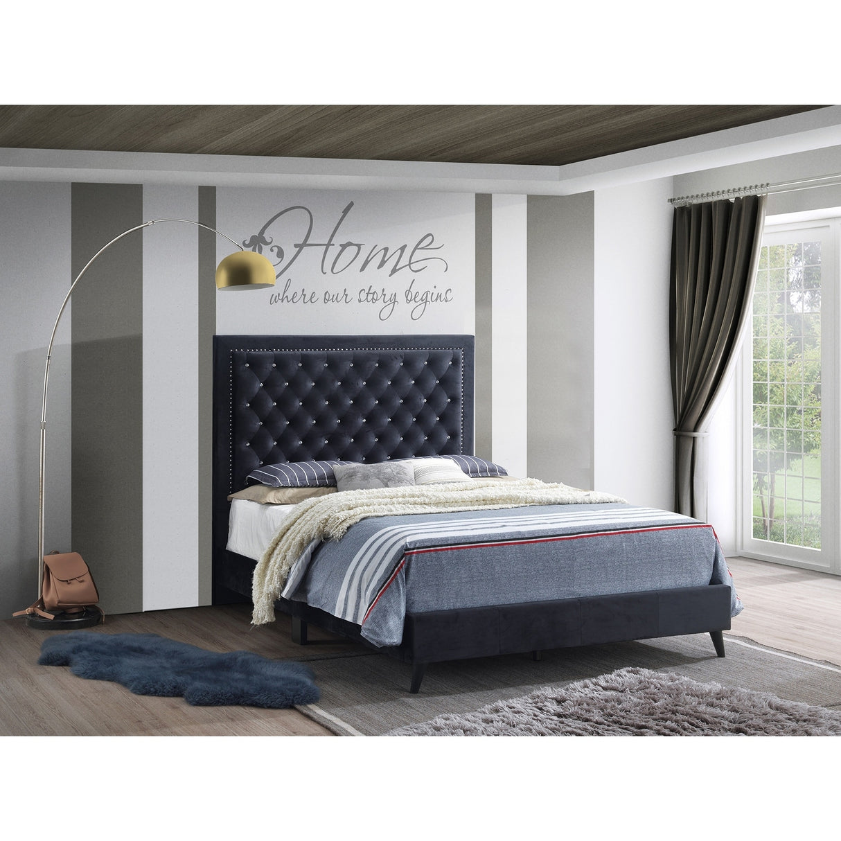 Alba Upholstered King Panel Bed