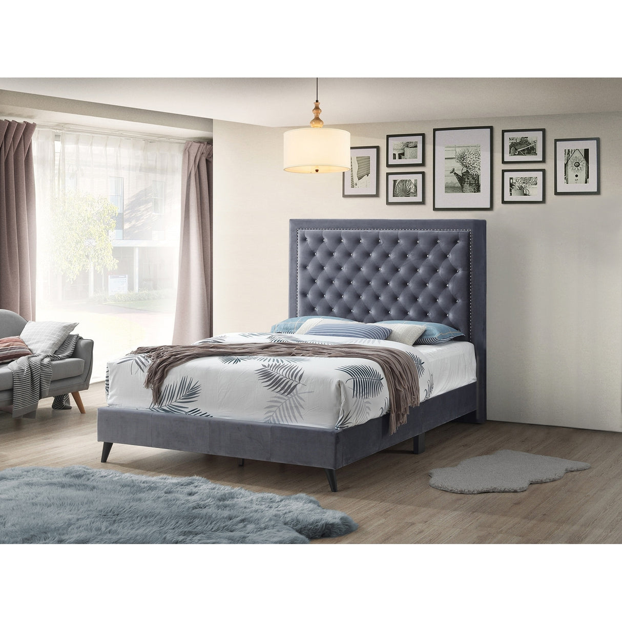 Alba Upholstered King Panel Bed
