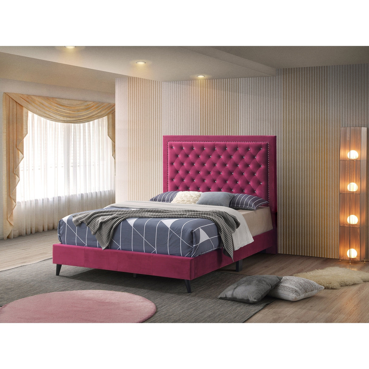 Alba Upholstered King Panel Bed