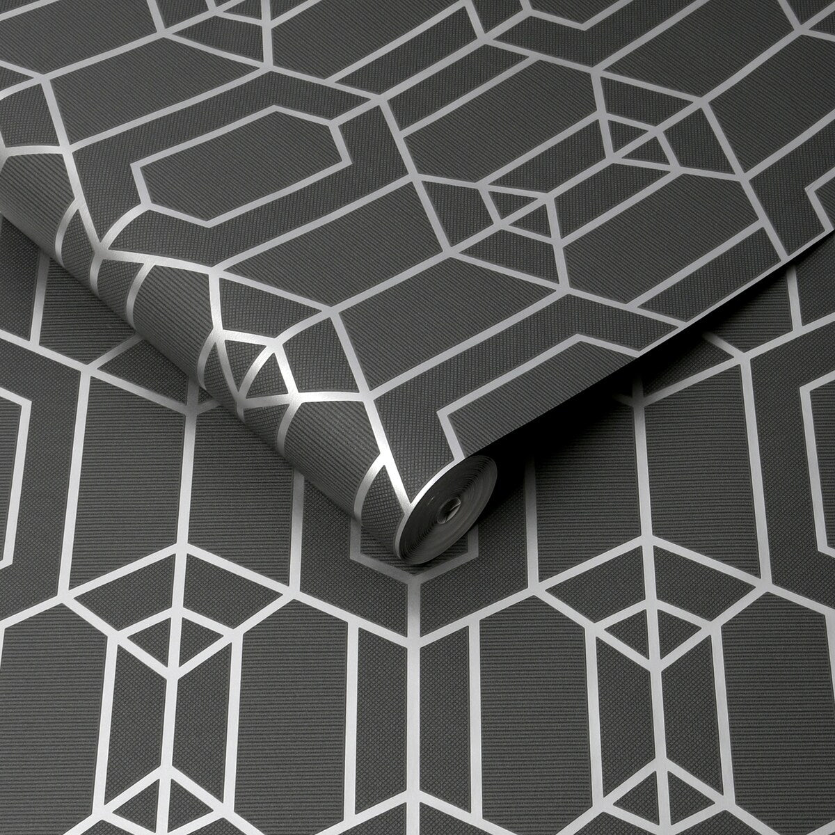 Albany Geo Dark Grey Wallpaper