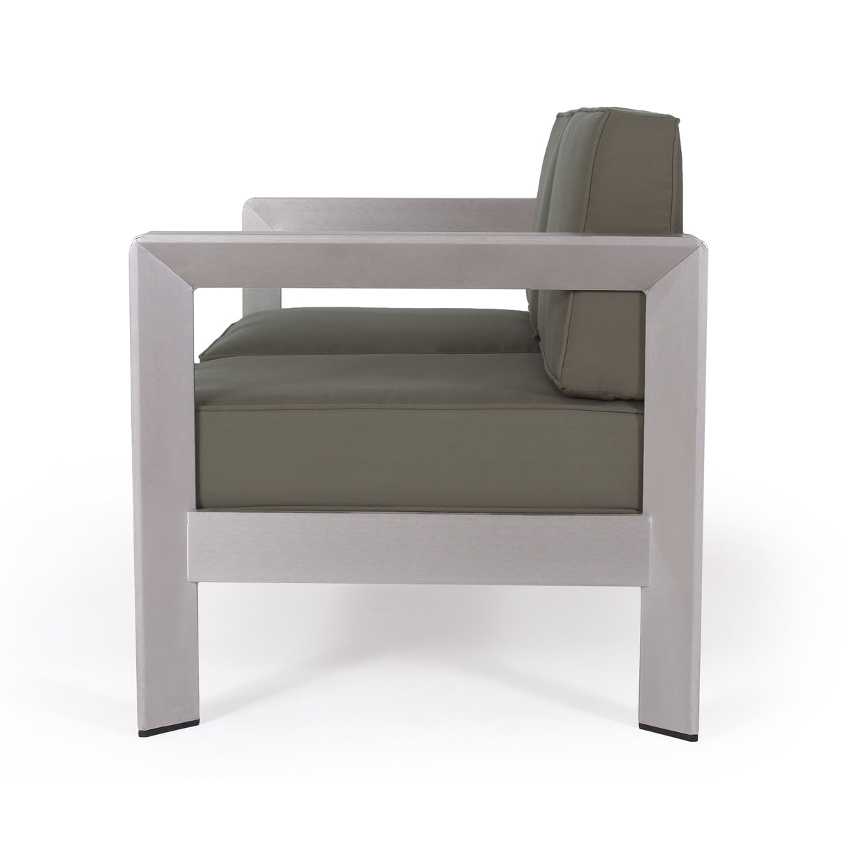 Albion Outdoor 4-Seater Aluminum Chat Set with Fire Pit and Tank Holder by Christopher Knight Home