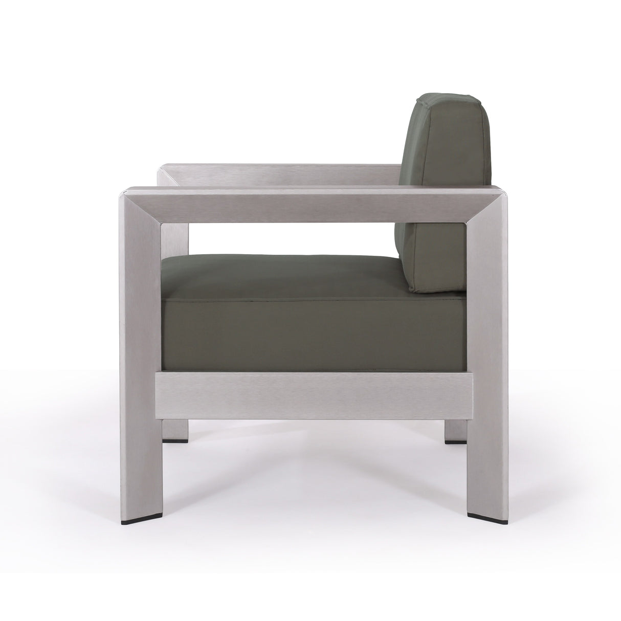 Albion Outdoor 4-Seater Aluminum Chat Set with Fire Pit and Tank Holder by Christopher Knight Home