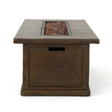 Albion Outdoor 4-Seater Aluminum Chat Set with Fire Pit and Tank Holder by Christopher Knight Home