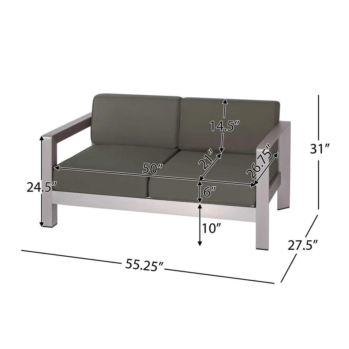 Albion Outdoor 4-Seater Aluminum Chat Set with Fire Pit and Tank Holder by Christopher Knight Home
