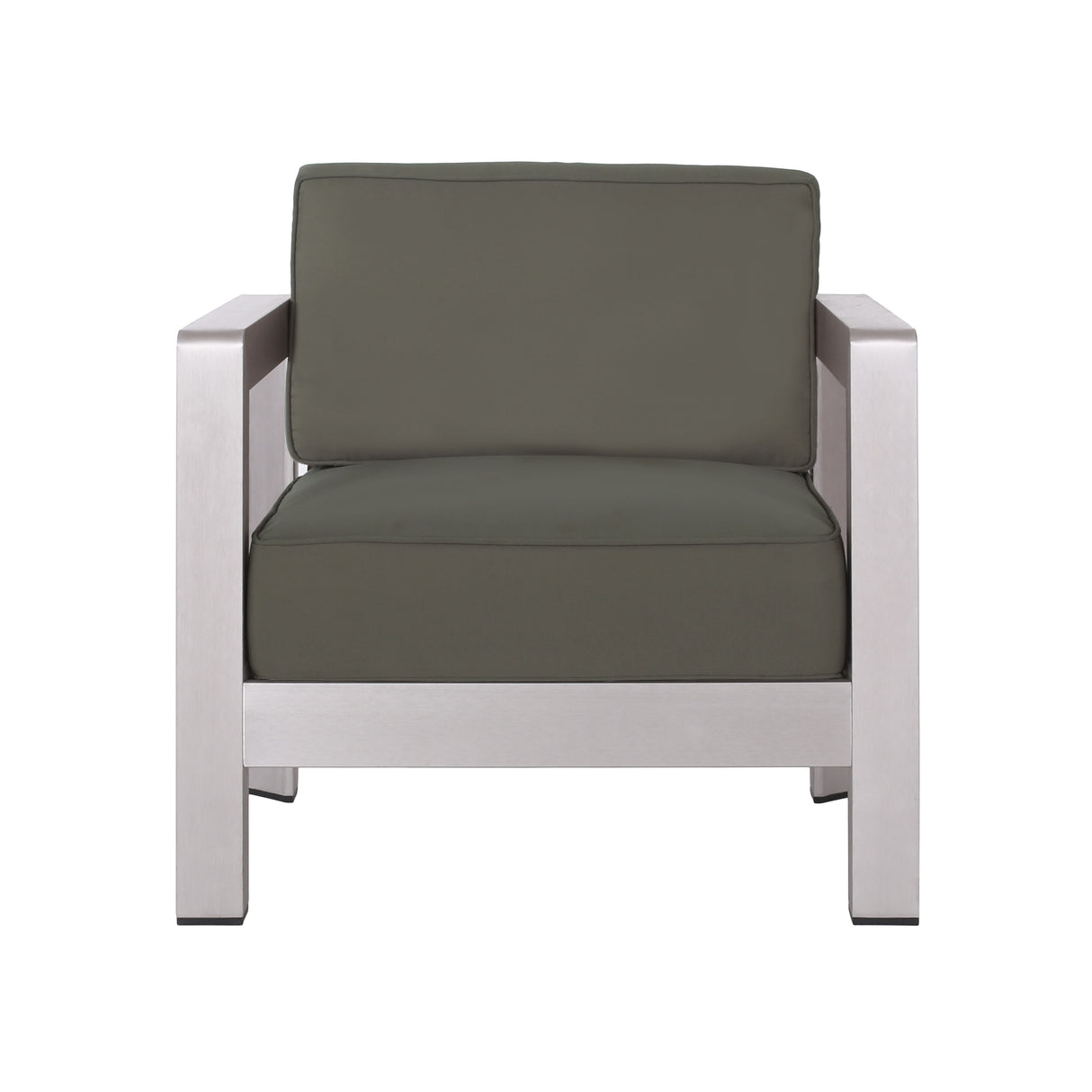 Albion Outdoor 4-Seater Aluminum Chat Set with Fire Pit and Tank Holder by Christopher Knight Home