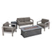 Albion Outdoor 4-Seater Aluminum Chat Set with Fire Pit and Tank Holder by Christopher Knight Home