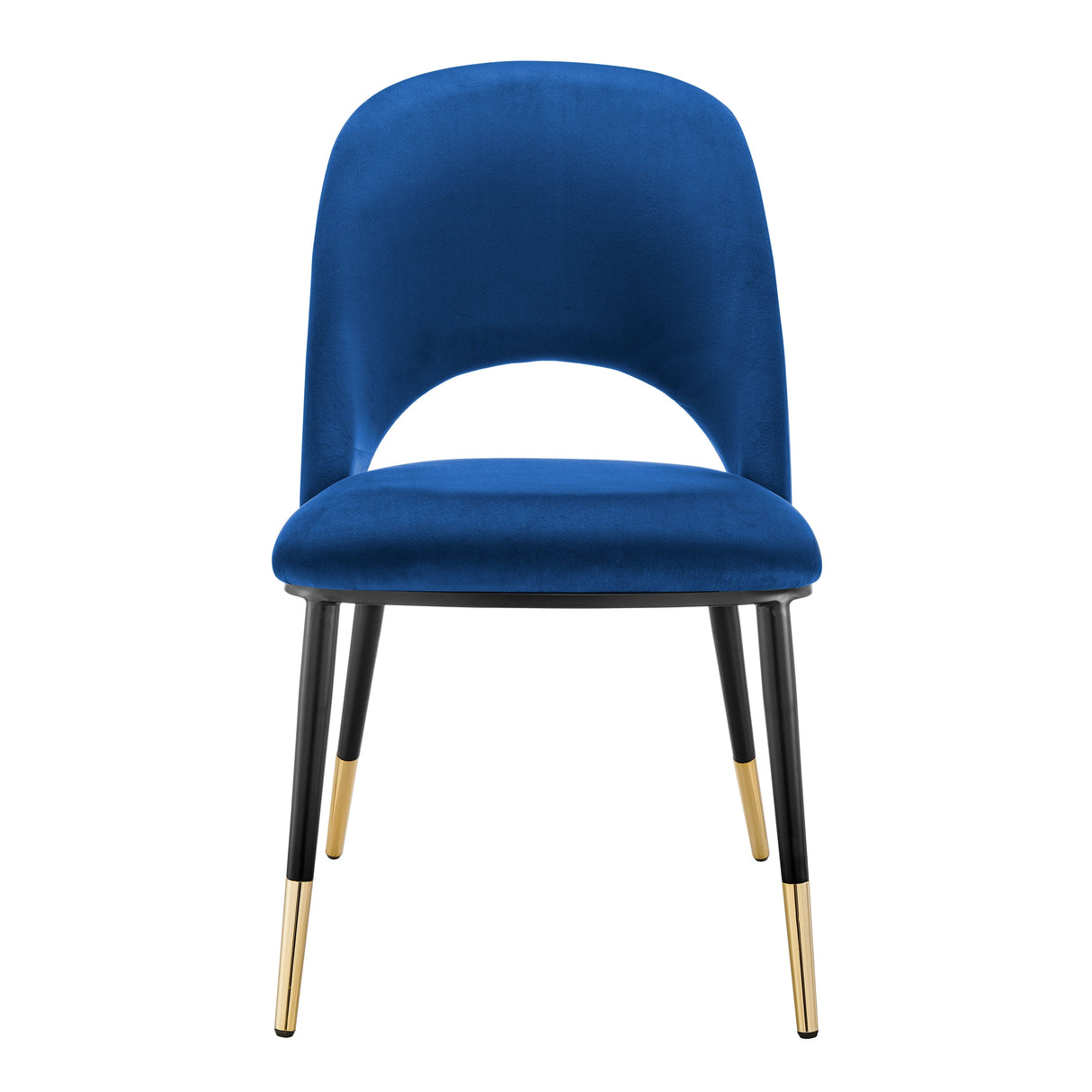 Alby Side Chair in Black Velvet with Black Legs - Set of 2