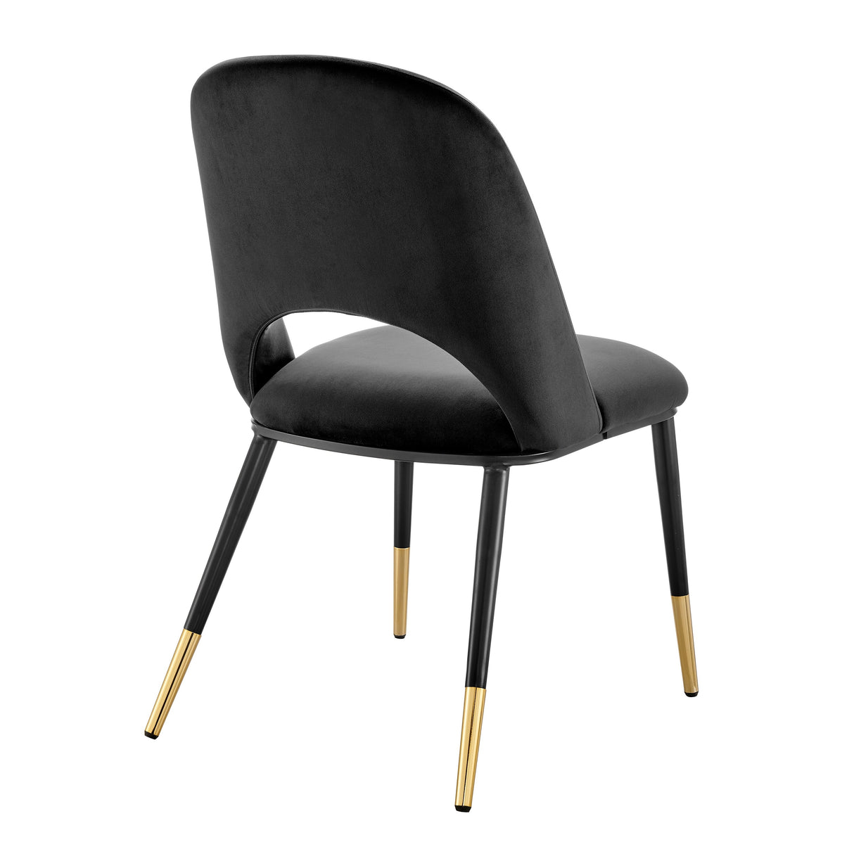 Alby Side Chair in Black Velvet with Black Legs - Set of 2