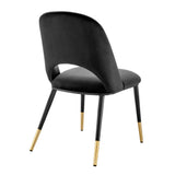 Alby Side Chair in Black Velvet with Black Legs - Set of 2