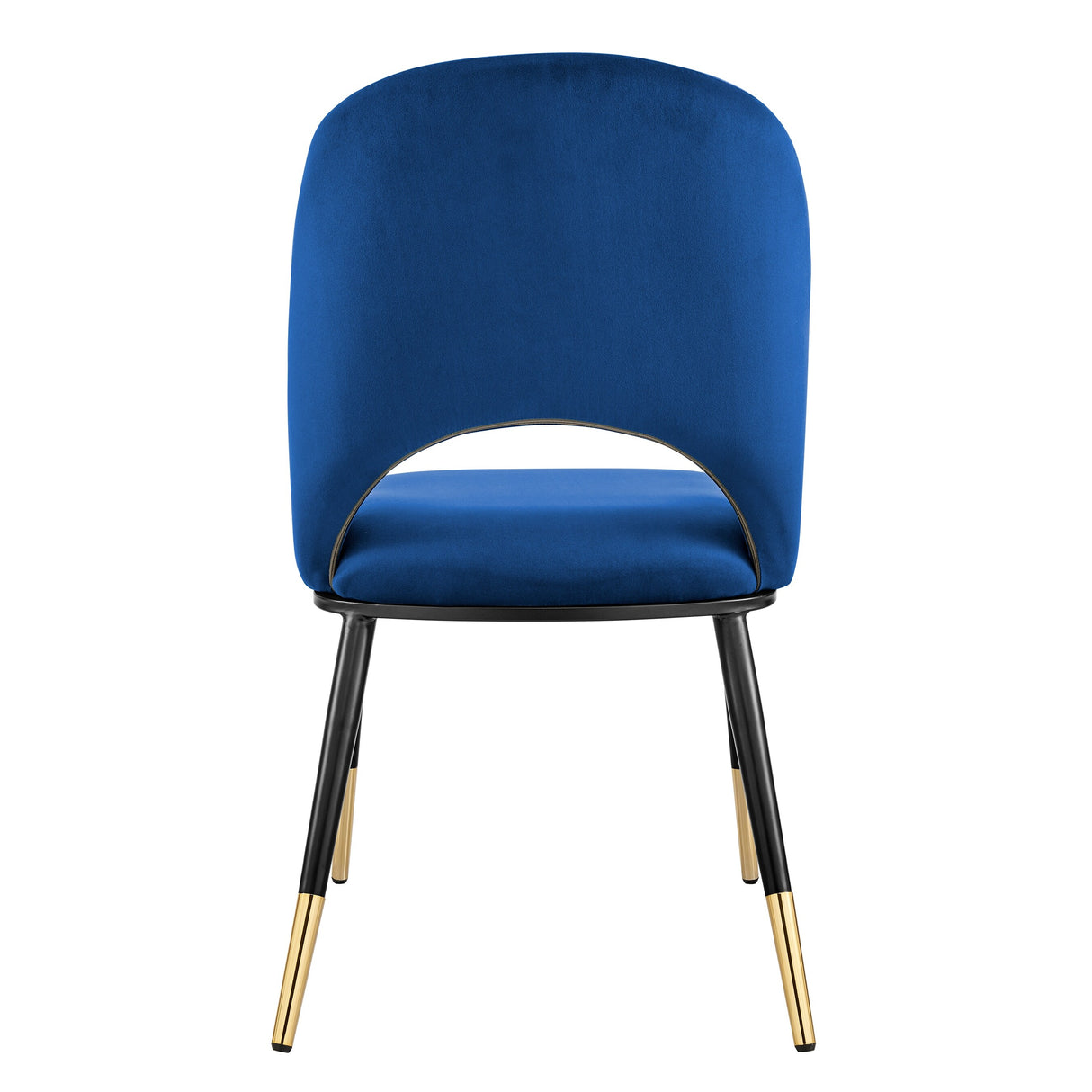 Alby Side Chair in Black Velvet with Black Legs - Set of 2