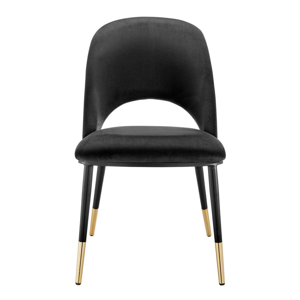 Alby Side Chair in Black Velvet with Black Legs - Set of 2