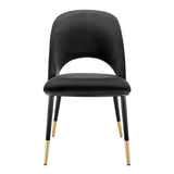 Alby Side Chair in Black Velvet with Black Legs - Set of 2