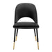 Alby Side Chair in Black Velvet with Black Legs - Set of 2