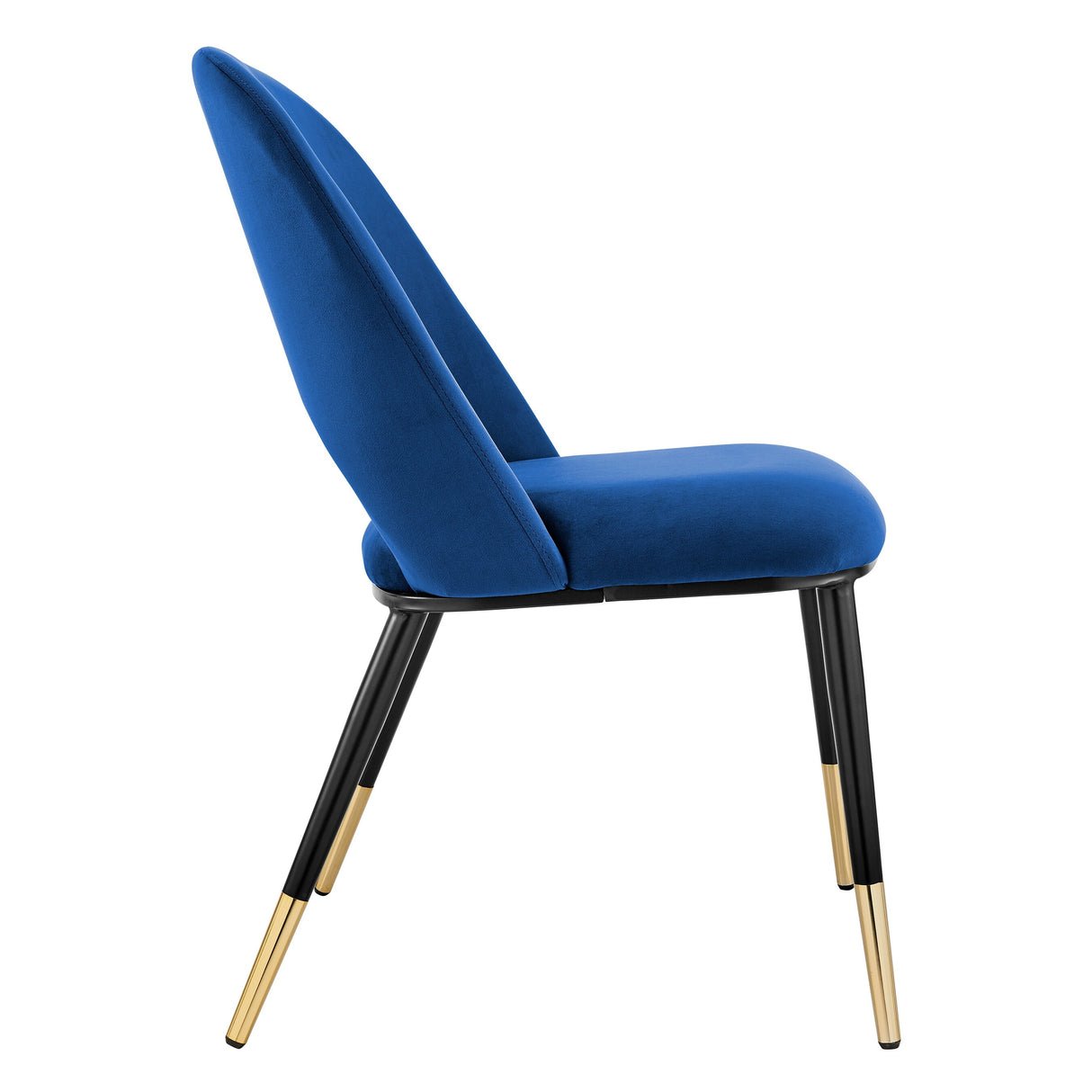 Alby Side Chair in Black Velvet with Black Legs - Set of 2