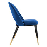 Alby Side Chair in Black Velvet with Black Legs - Set of 2