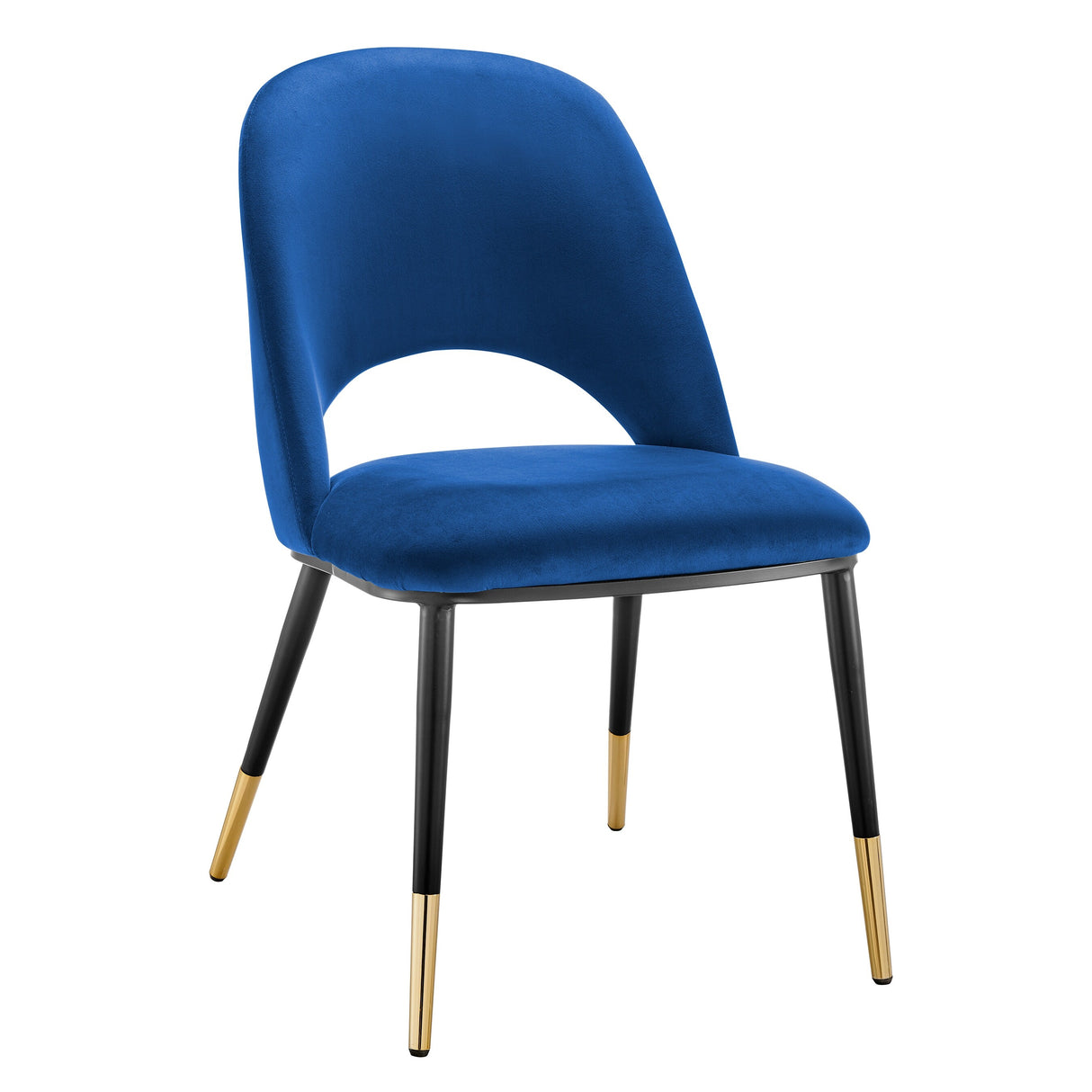 Alby Side Chair in Black Velvet with Black Legs - Set of 2