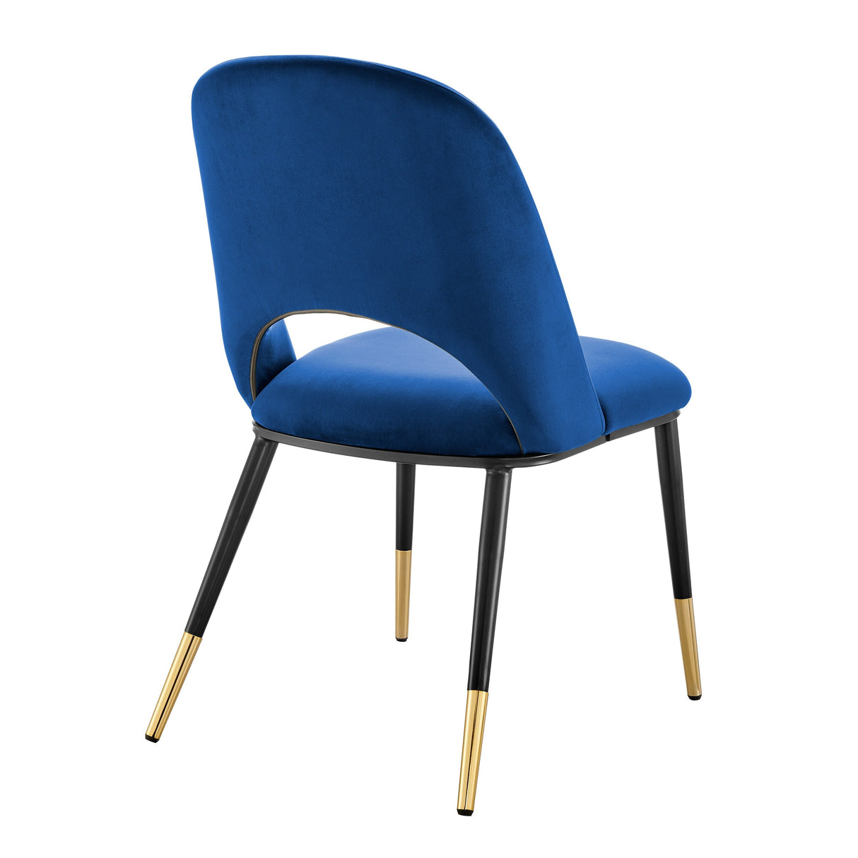 Alby Side Chair in Black Velvet with Black Legs - Set of 2