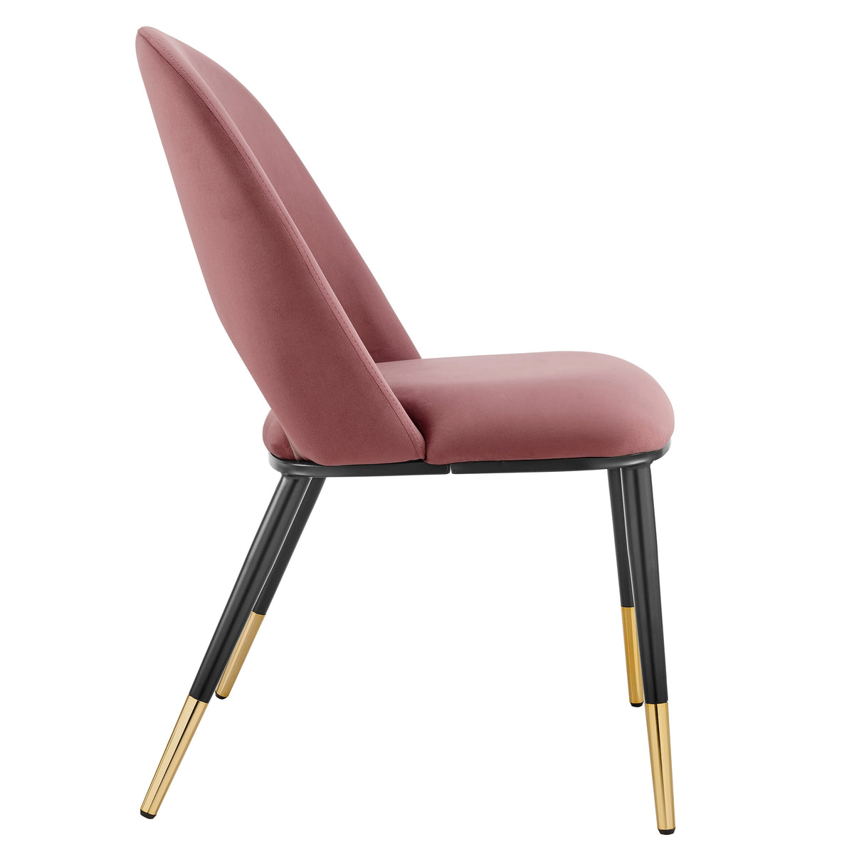 Alby Side Chair in Black Velvet with Black Legs - Set of 2