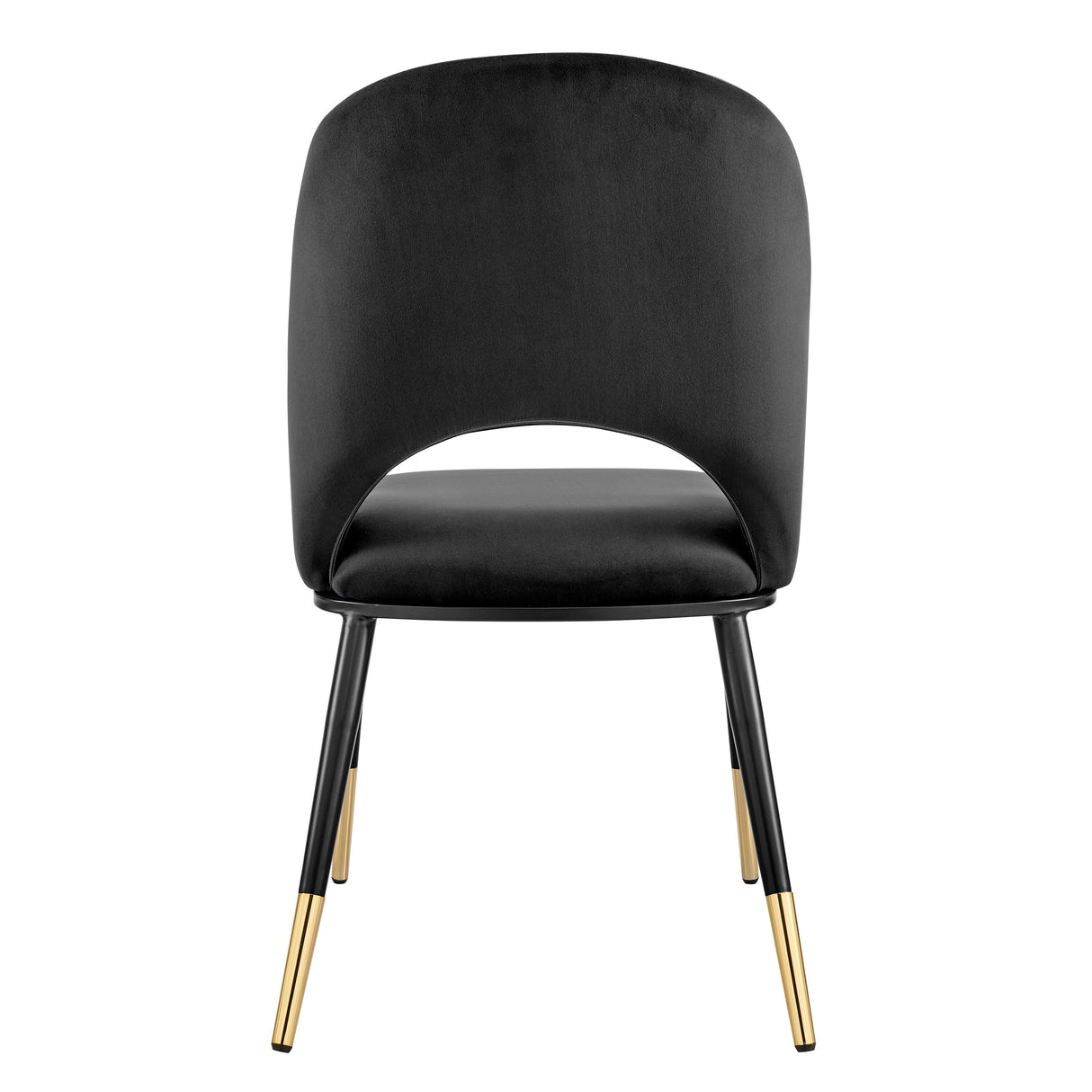 Alby Side Chair in Black Velvet with Black Legs - Set of 2