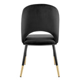 Alby Side Chair in Black Velvet with Black Legs - Set of 2