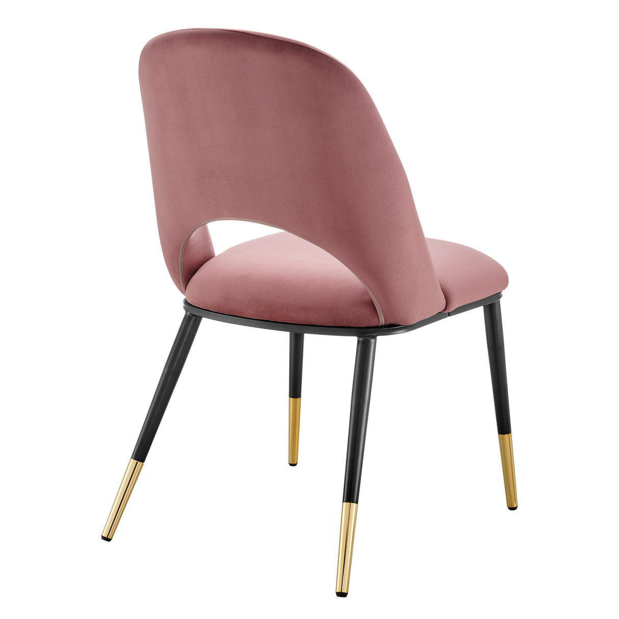 Alby Side Chair in Black Velvet with Black Legs - Set of 2