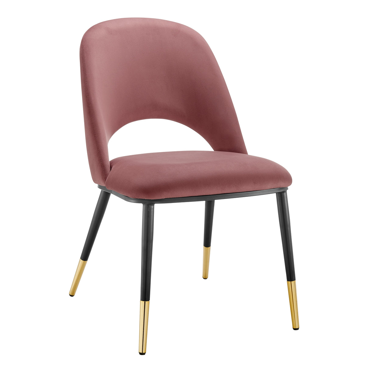 Alby Side Chair in Black Velvet with Black Legs - Set of 2
