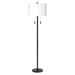 Alden Décor Anders 2-Light Metal Floor Lamp, Black