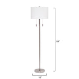 Alden Décor Anders 2-Light Metal Floor Lamp, Black