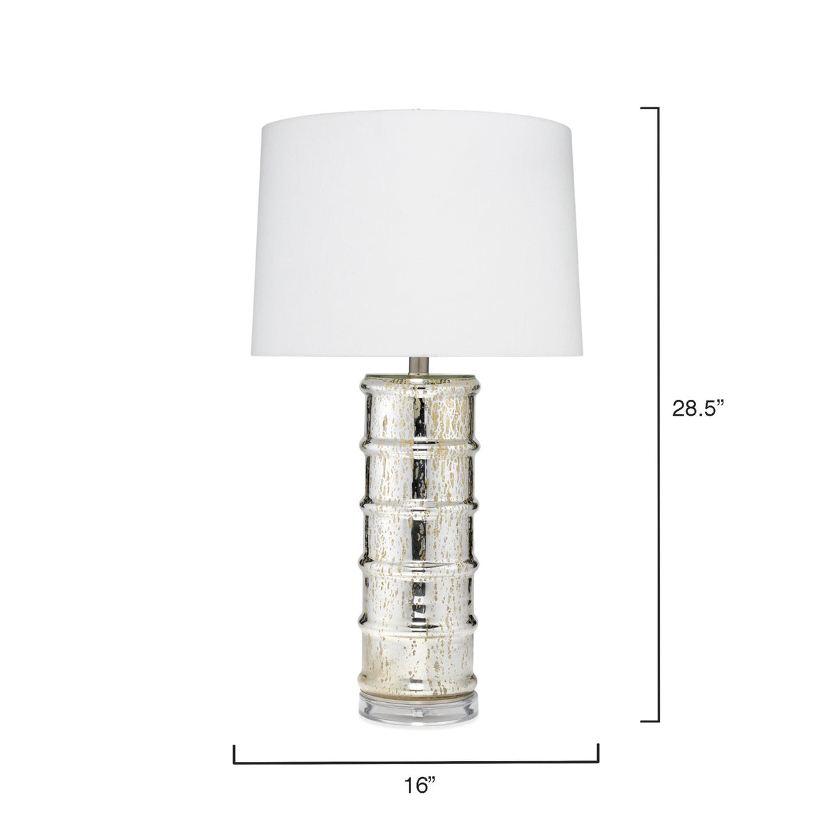Alden Décor Emely Mercury Glass Table Lamp, Silver