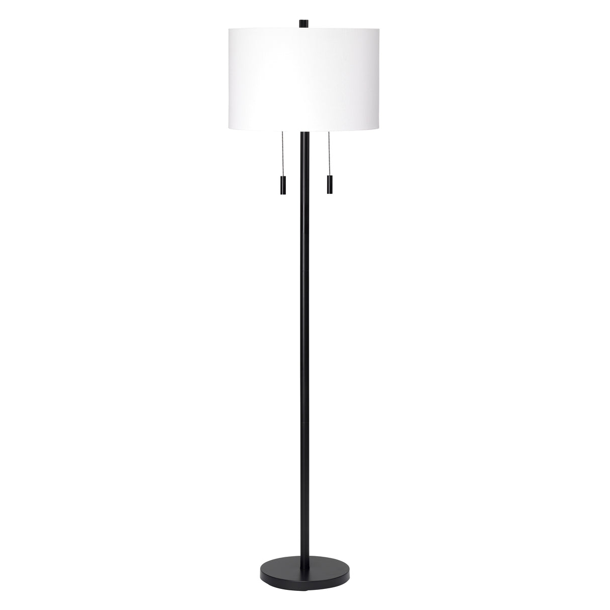 Alden Décor Anders 2-Light Metal Floor Lamp, Black