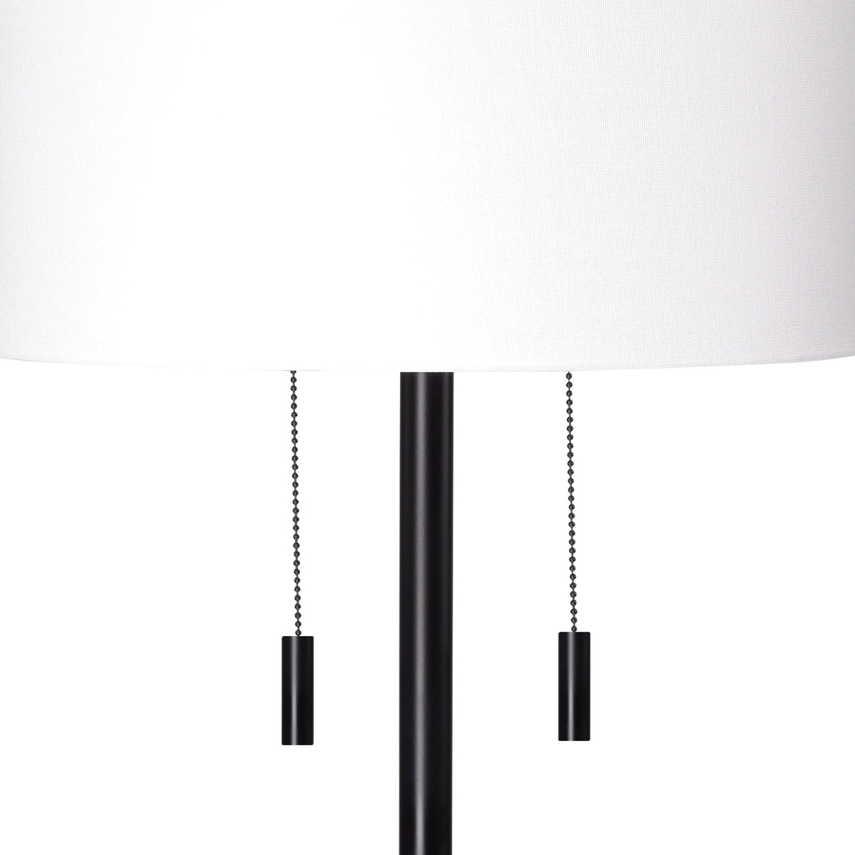 Alden Décor Anders 2-Light Metal Floor Lamp, Black