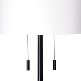 Alden Décor Anders 2-Light Metal Floor Lamp, Black