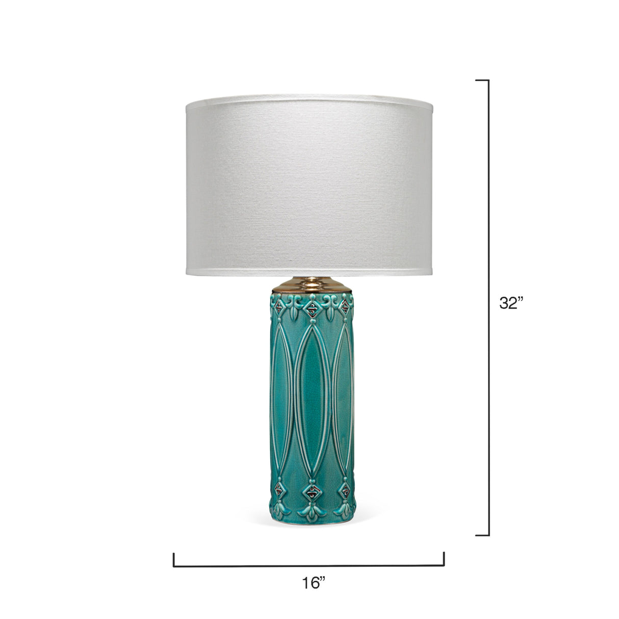 Alden Décor Avalon Ceramic Table Lamp, Turquoise