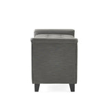 Alden Tufted Fabric Armed Storage Ottoman Bench by Christopher Knight Home