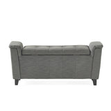 Alden Tufted Fabric Armed Storage Ottoman Bench by Christopher Knight Home