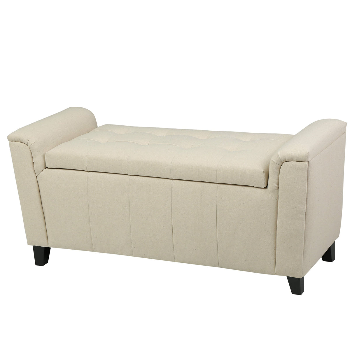 Alden Tufted Fabric Armed Storage Ottoman Bench by Christopher Knight Home