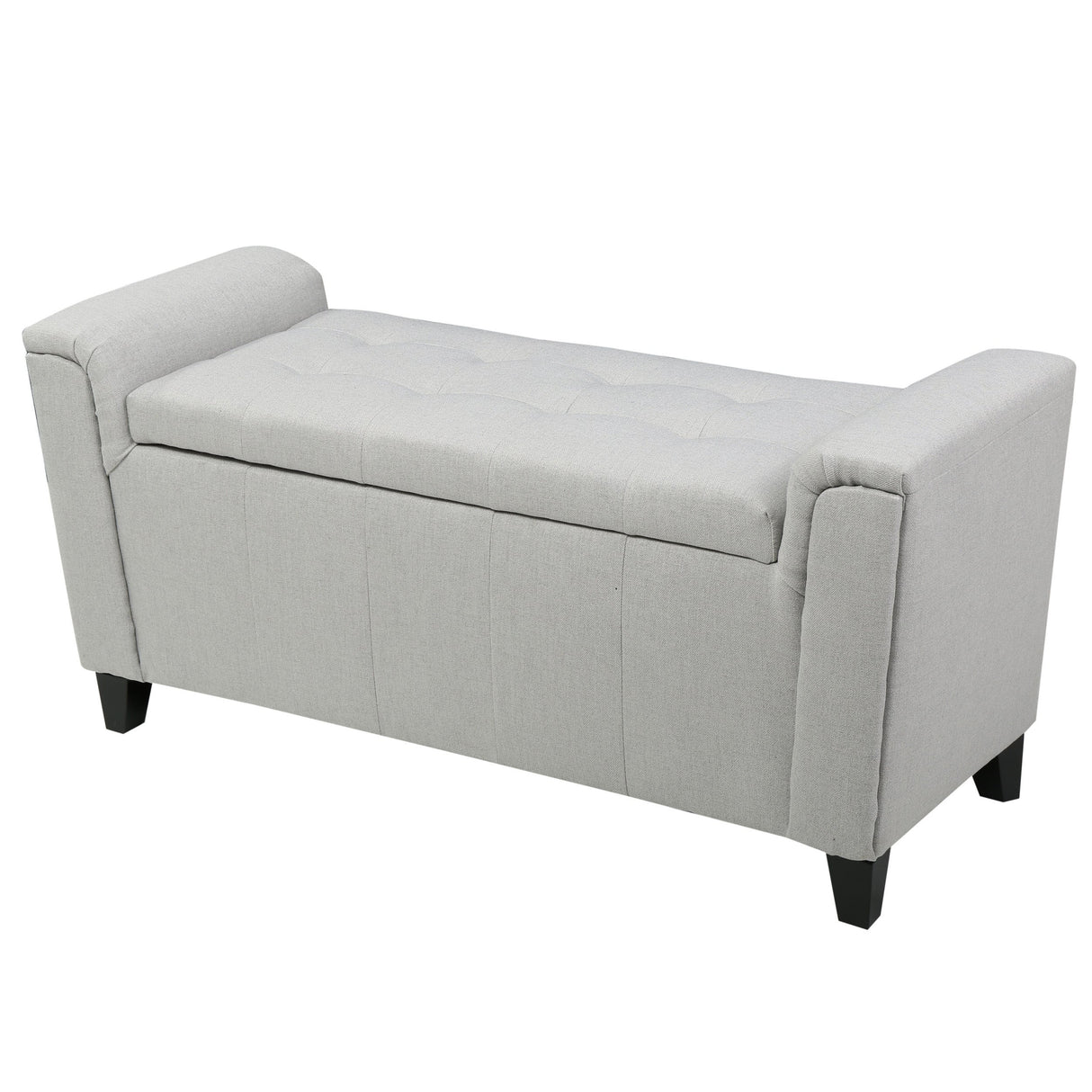 Alden Tufted Fabric Armed Storage Ottoman Bench by Christopher Knight Home