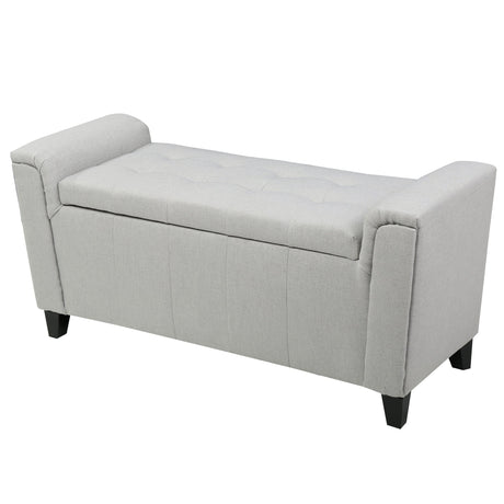 Alden Tufted Fabric Armed Storage Ottoman Bench by Christopher Knight Home