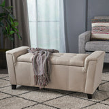 Alden Tufted Fabric Armed Storage Ottoman Bench by Christopher Knight Home