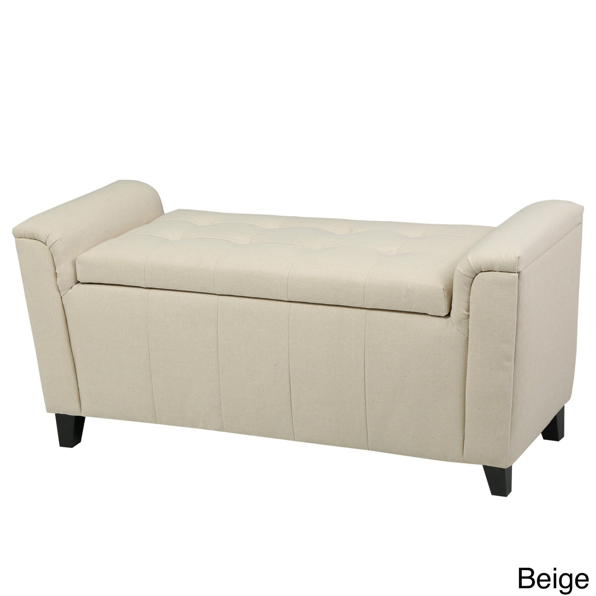 Alden Tufted Fabric Armed Storage Ottoman Bench by Christopher Knight Home