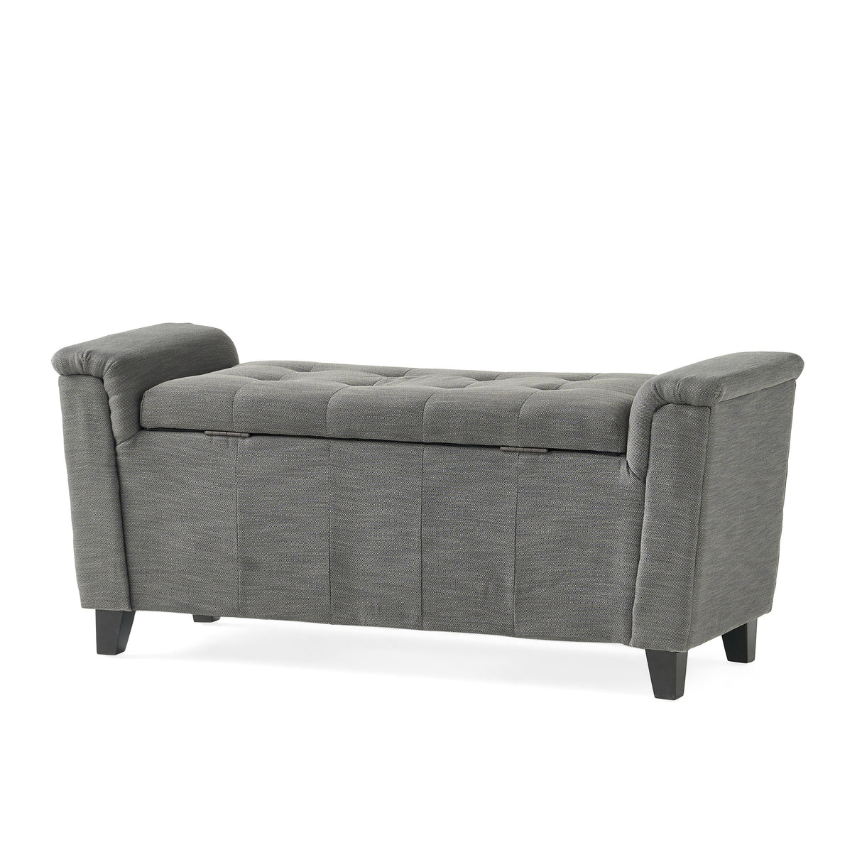 Alden Tufted Fabric Armed Storage Ottoman Bench by Christopher Knight Home