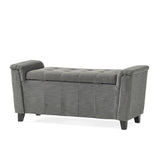 Alden Tufted Fabric Armed Storage Ottoman Bench by Christopher Knight Home