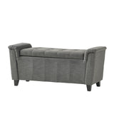 Alden Tufted Fabric Armed Storage Ottoman Bench by Christopher Knight Home