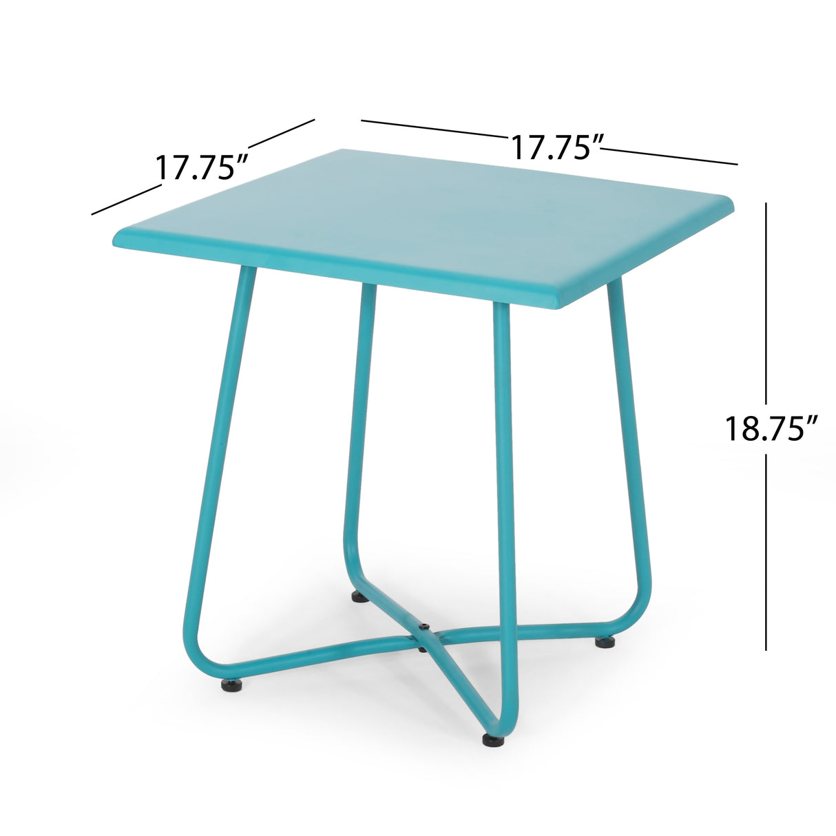Alder Outdoor Modern 18" Side Table with Steel Legs by Christopher Knight Home