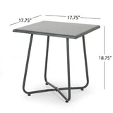 Alder Outdoor Modern 18" Side Table with Steel Legs by Christopher Knight Home