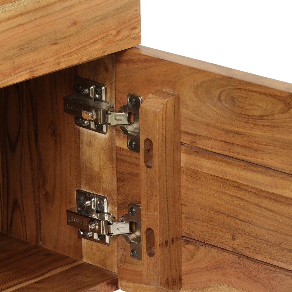Alderbrook Mid-Century Industrial Acacia Wood Side Table by Christopher Knight Home