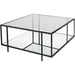 Alecsis Glass Two-tier Coffee Table - 16"H x 36"W x 36"D