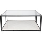 Alecsis Glass Two-tier Coffee Table - 16"H x 36"W x 36"D