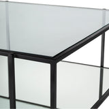 Alecsis Glass Two-tier Coffee Table - 16"H x 36"W x 36"D